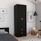 Tuhome Lisboa Armoire, Rod, Double Door, Two Drawers, Metal Handles, Black CLW4756 - alternate 4